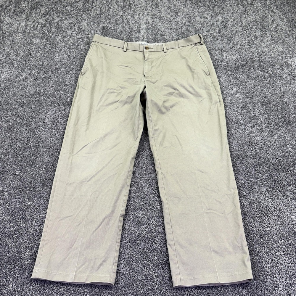 Haggar Pants Mens 40x29 Beige Iron Free Premium Khaki Classic Fit Stretch Casual